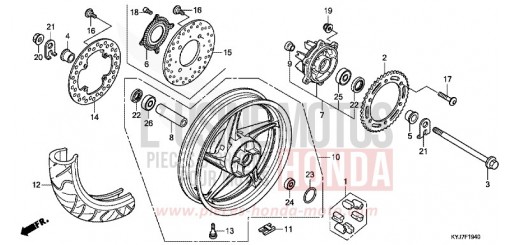 REAR WHEEL CBR250RAD de 2013